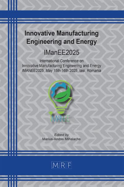 Innovative Manufacturing Engineering and Energy